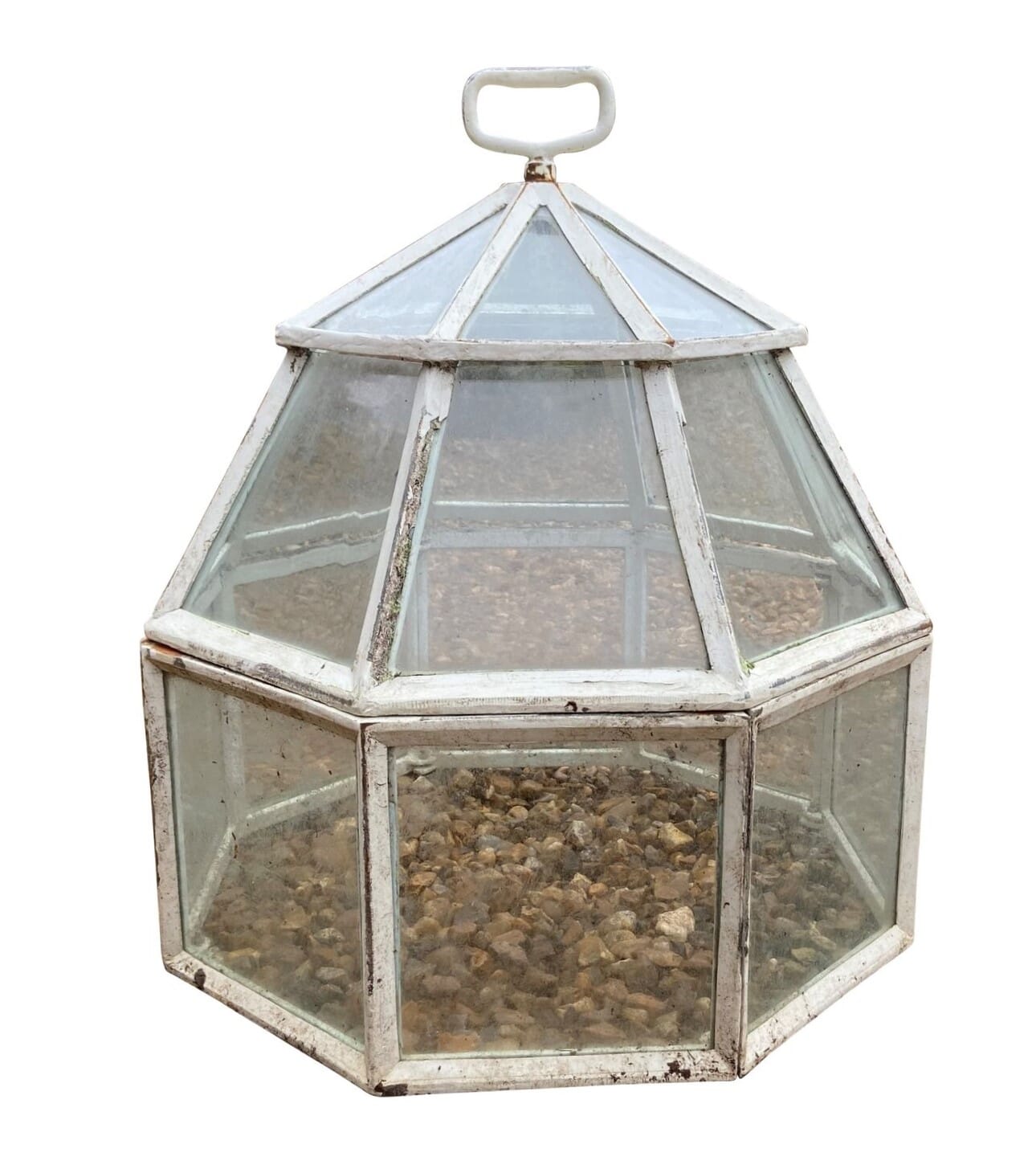 Reclaimed Vintage Iron and Glass Garden Octagon Cloche - 9355