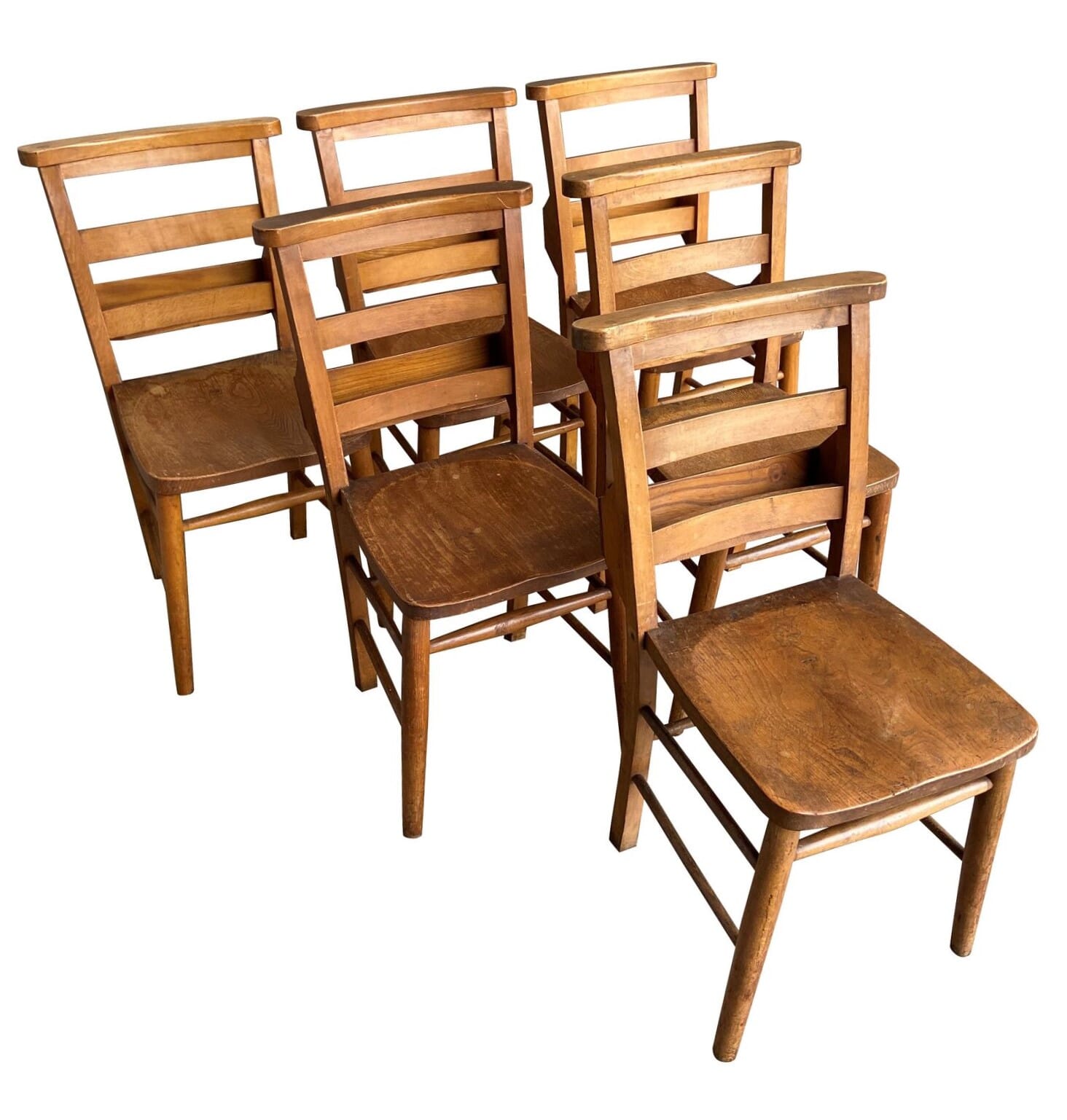 Set of 6 Reclaimed Church Chairs From St Michael & All Angels - 8790/9503set6