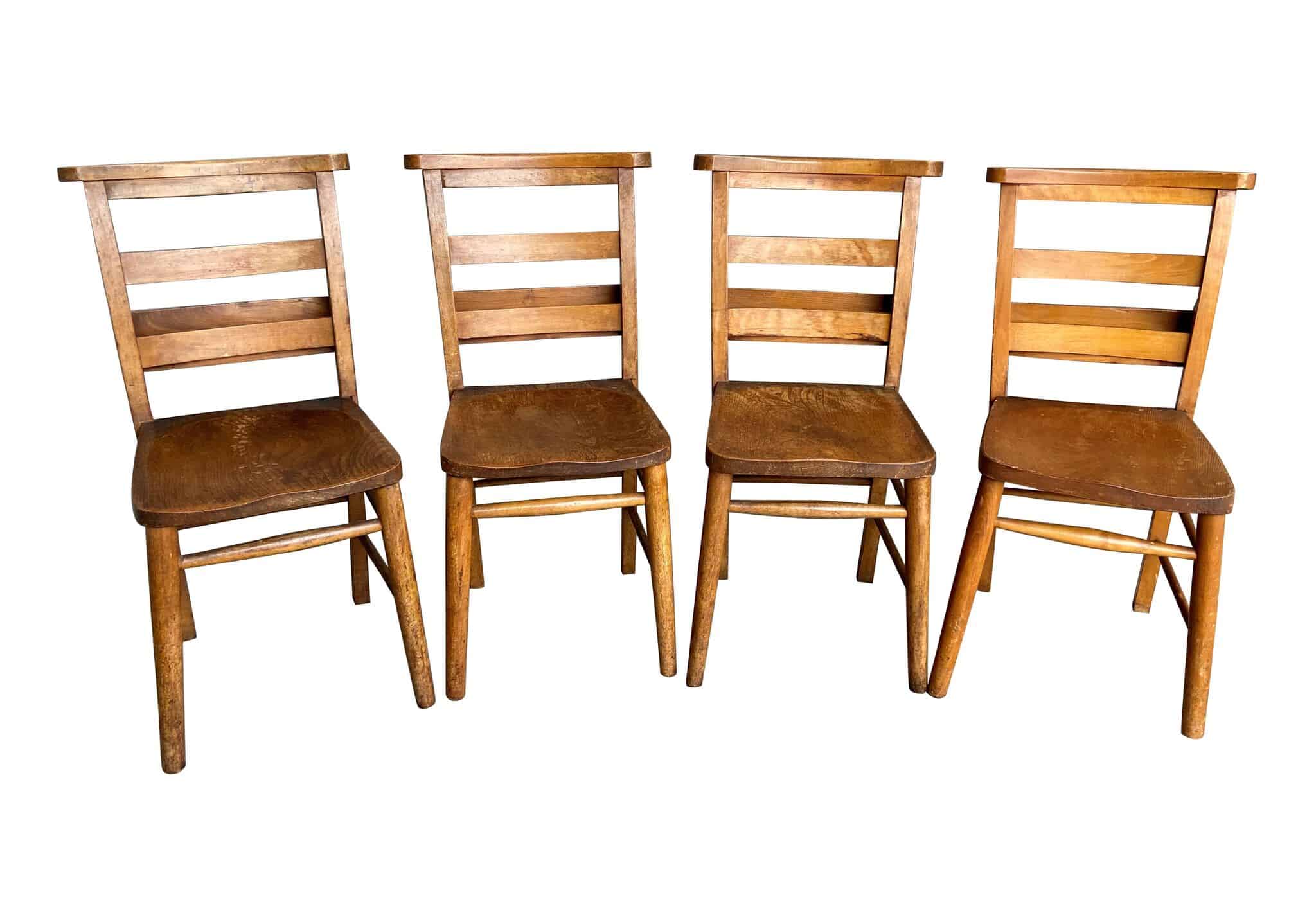 Matching Set of 4 Church Chairs