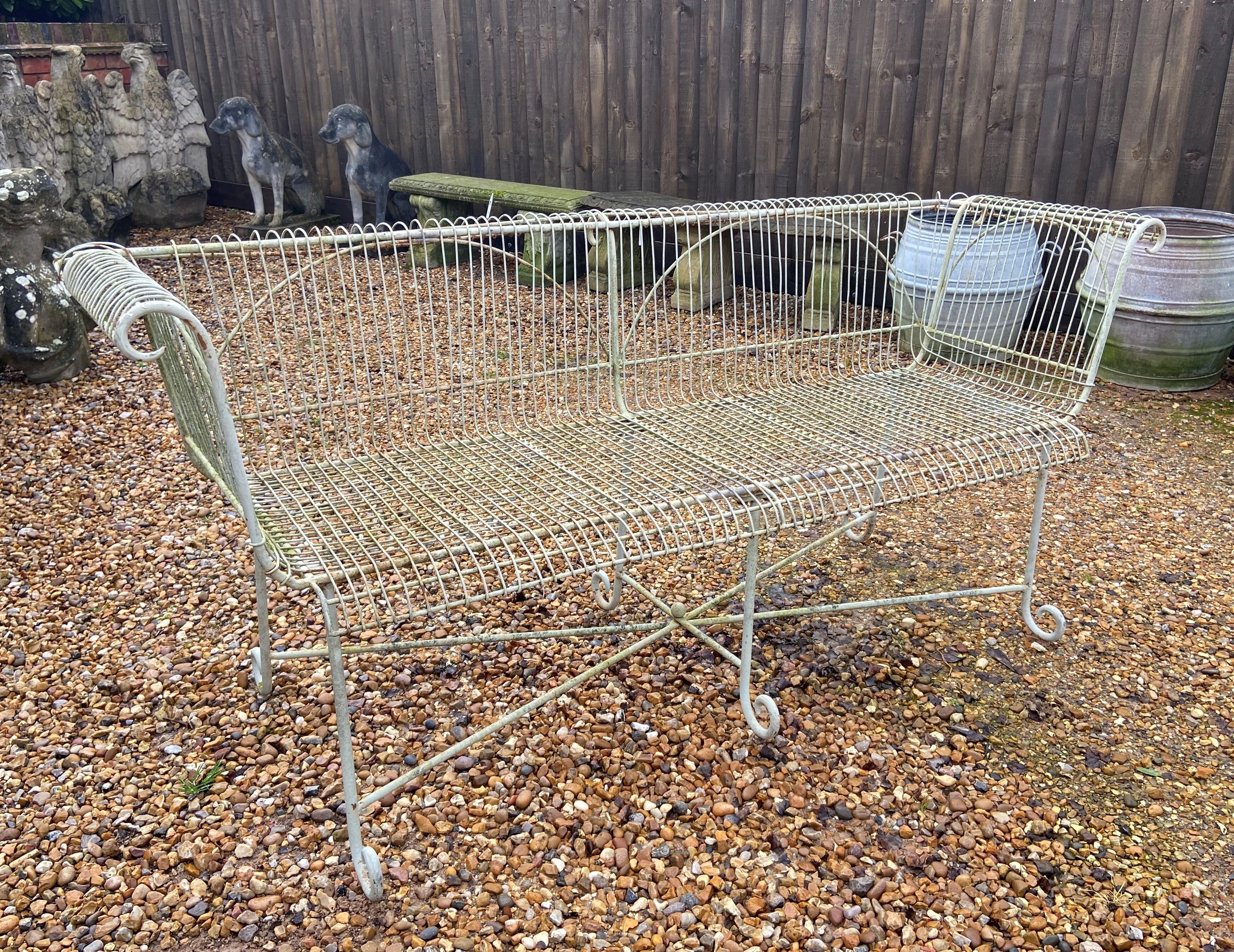 Outdoor Vintage Wirework Garden Bench - 9359
