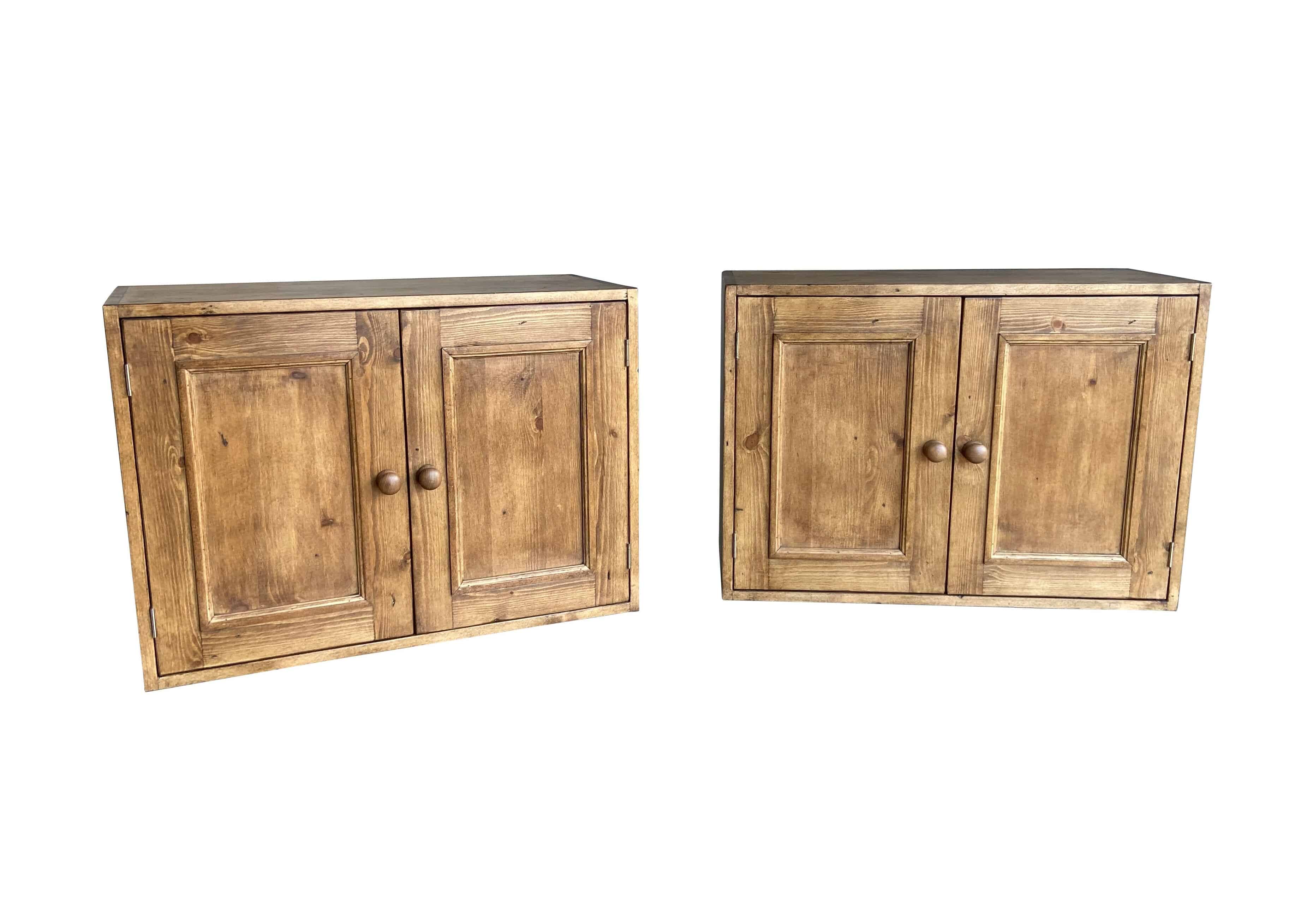 Reclaimed Pine Wall Mounted Bespoke Storage Cupboards