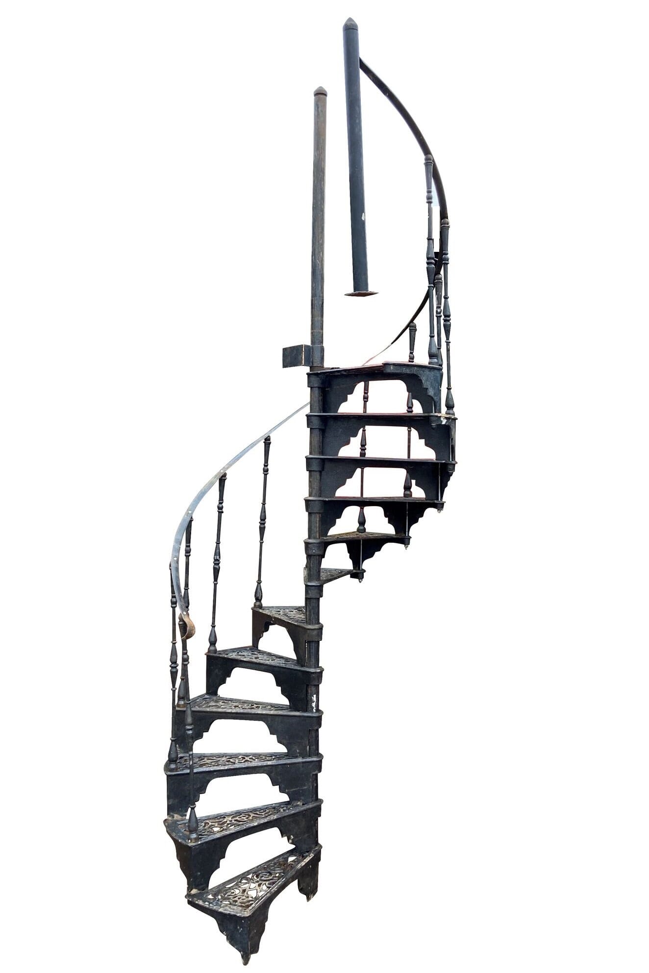 Black Reclaimed Cast Iron Spiral Staircase - 9333