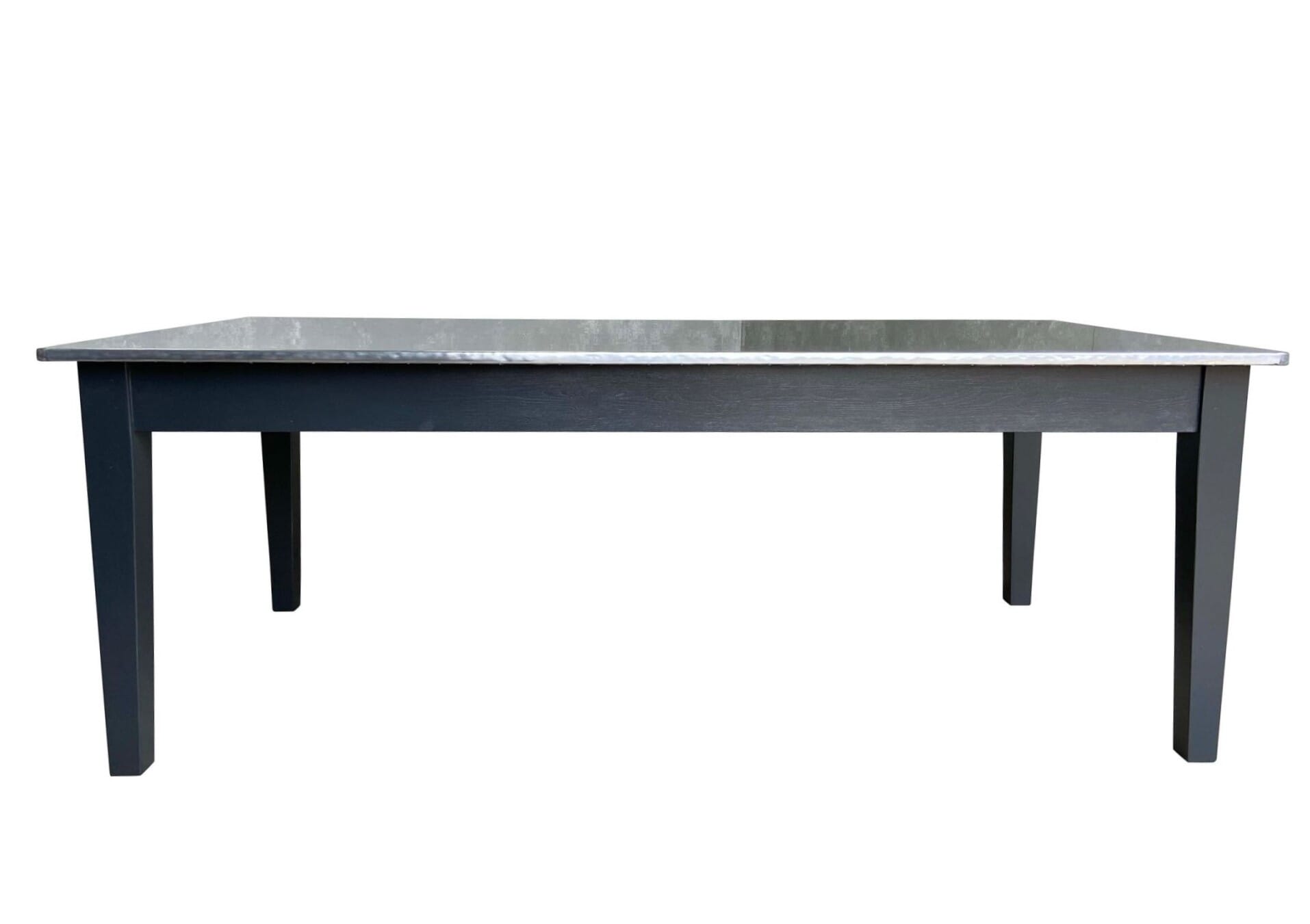 Large Natural Zinc Top Kitchen Table With Painted Base - D1803