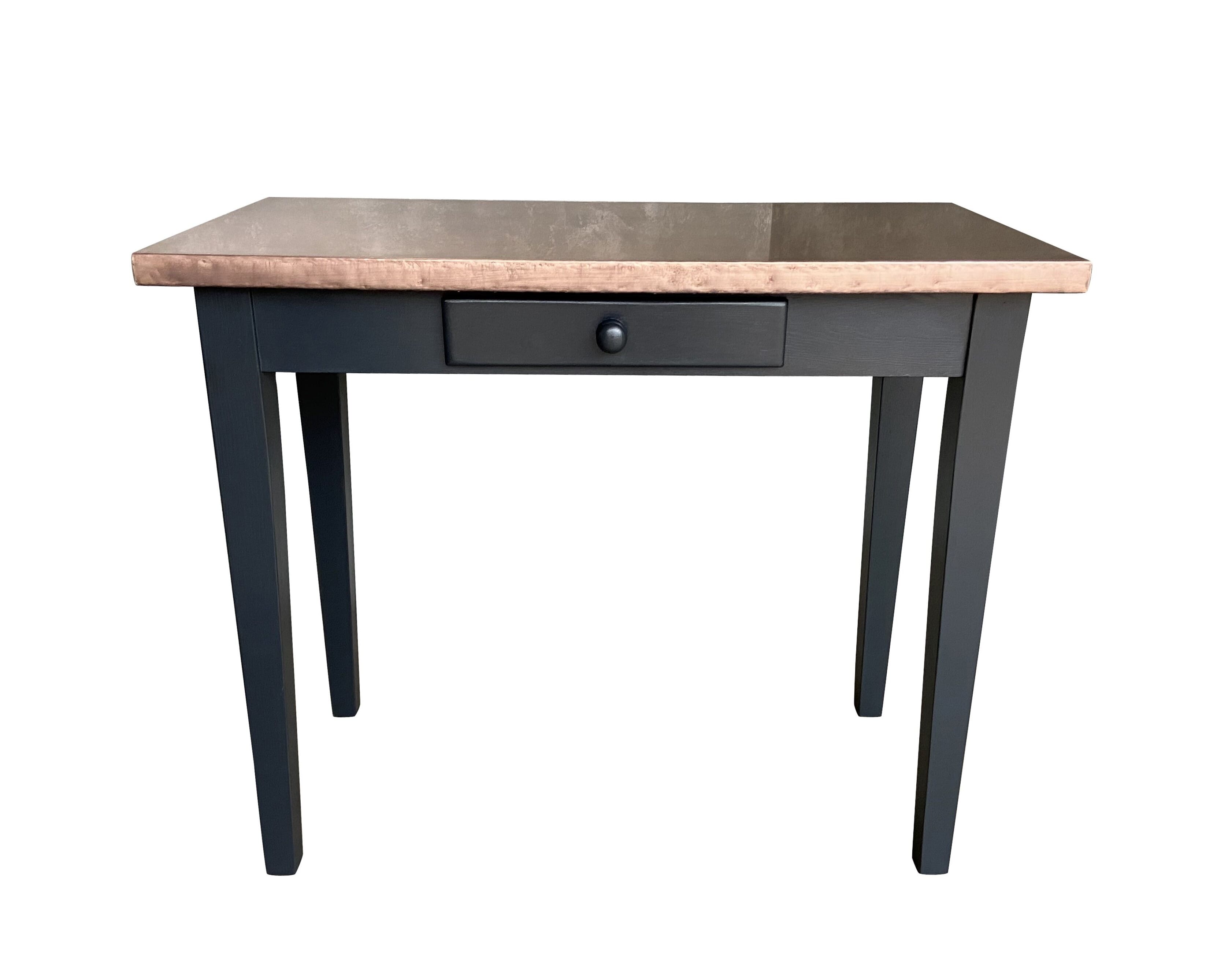 Bespoke Antique Copper Table With Painted Base - D1804