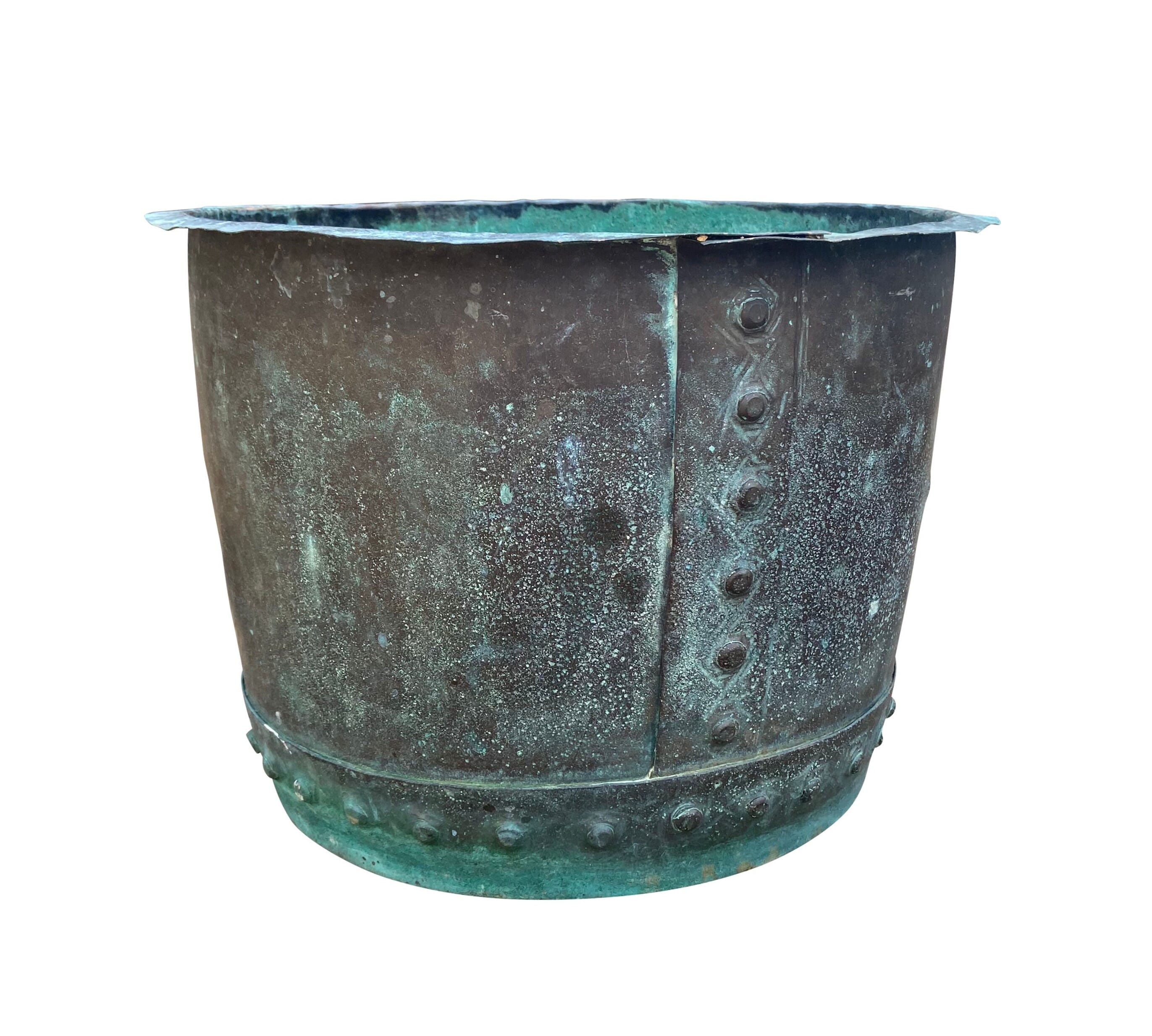 Victorian Old Outdoor Copper Garden Pot / Planter - 9380