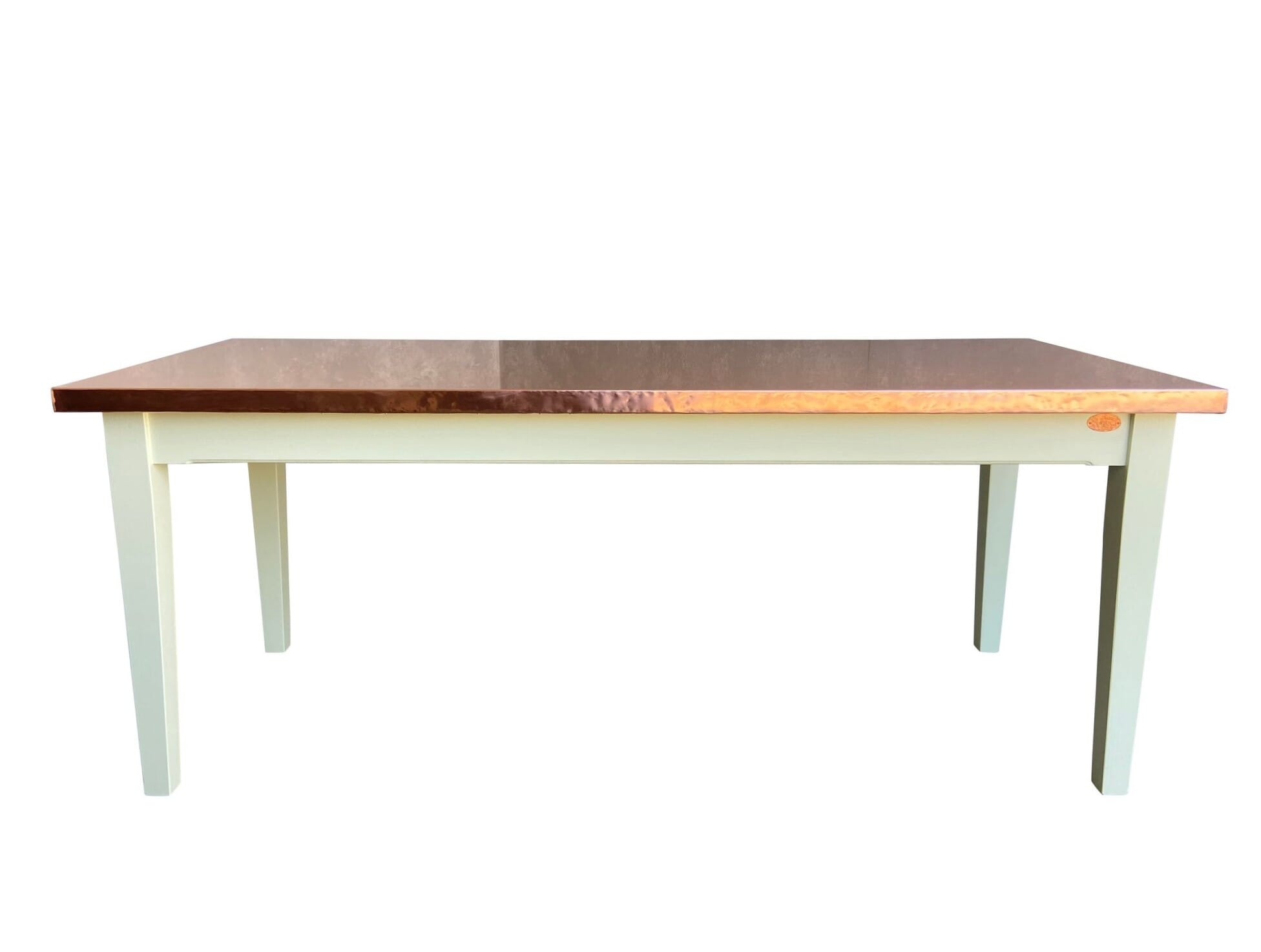 Bespoke Natural Copper Top Table With Painted Base - D1812