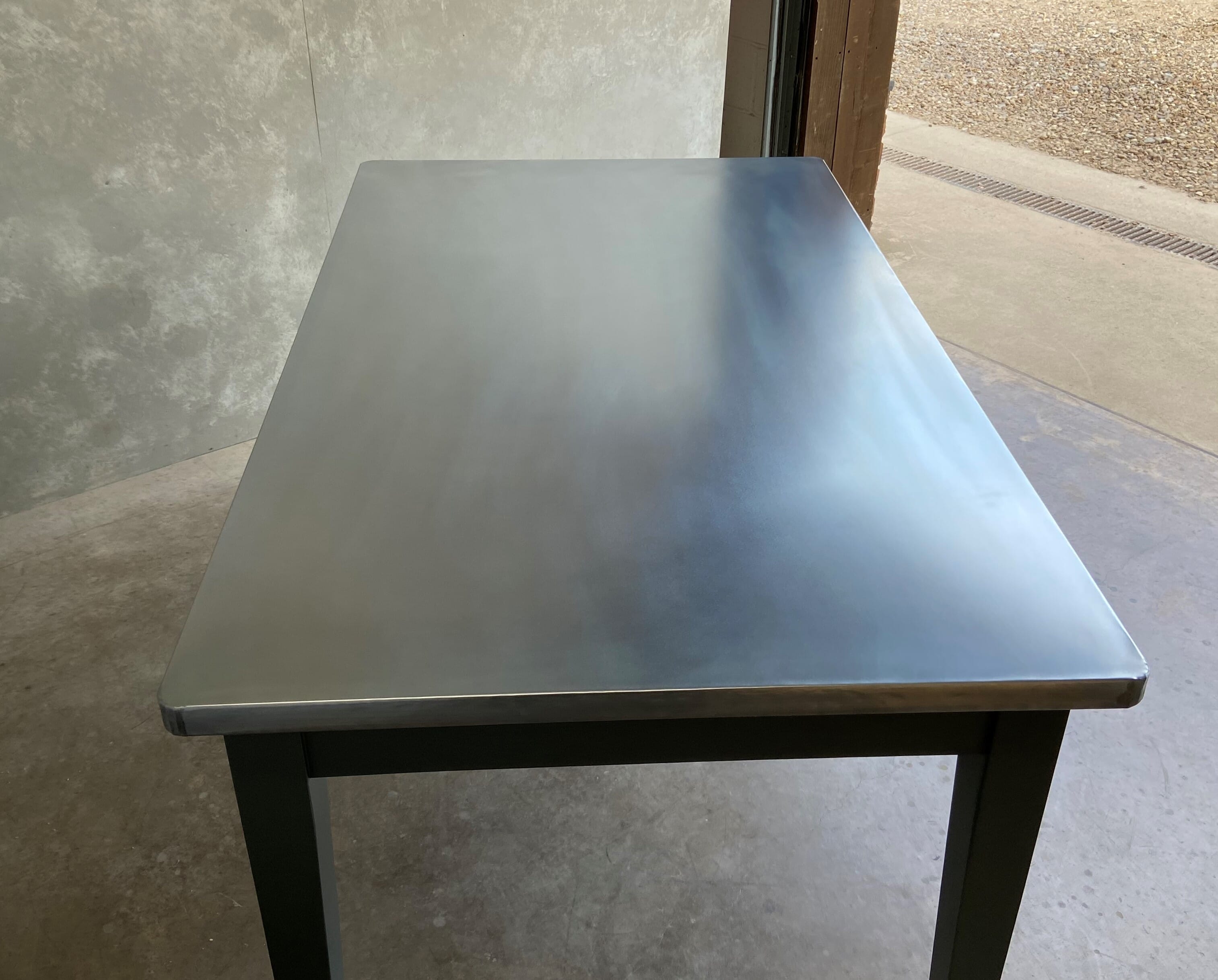 zinc top kitchen table