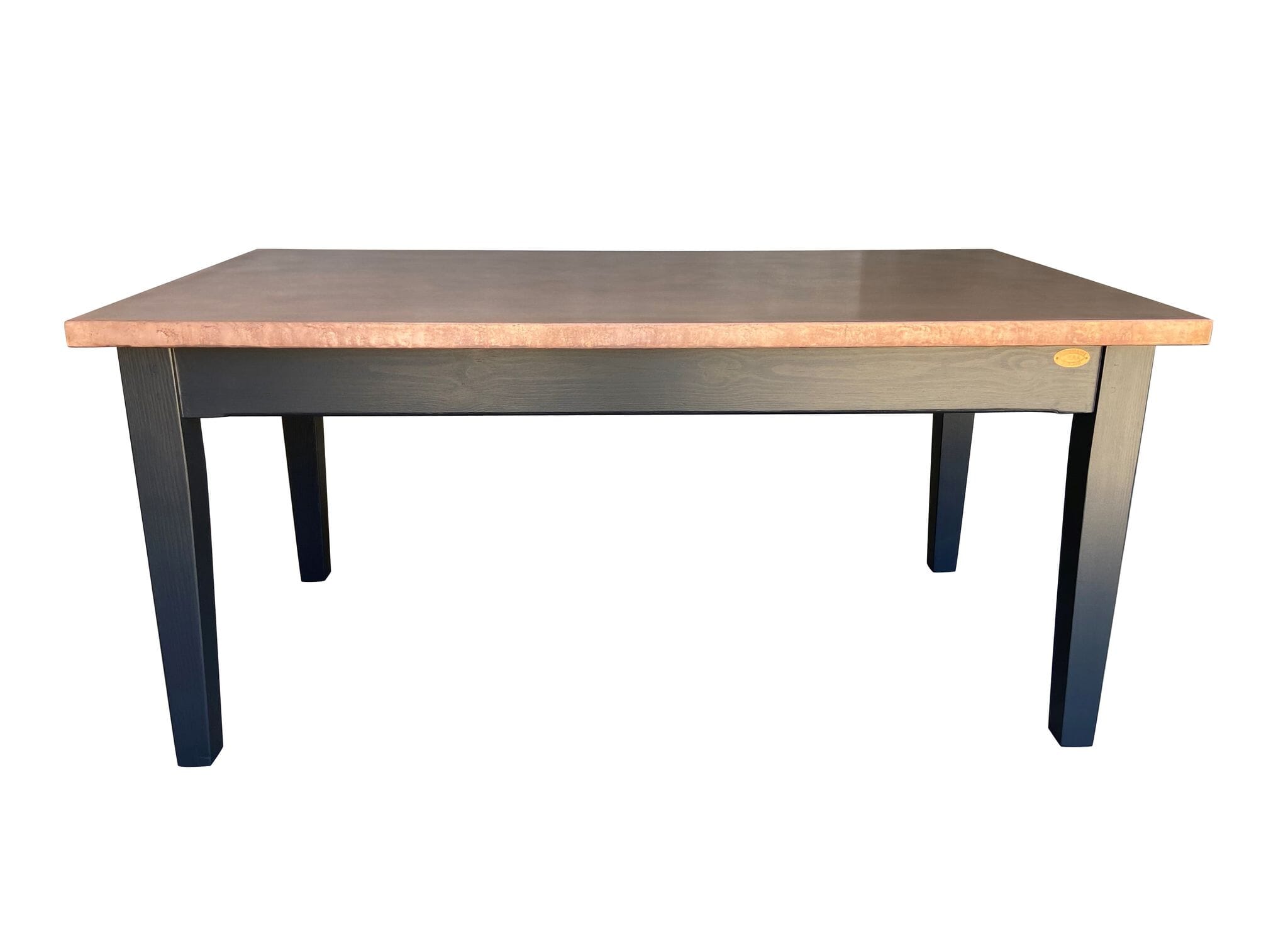 Handmade Antique Copper Table With Painted Base - D1831