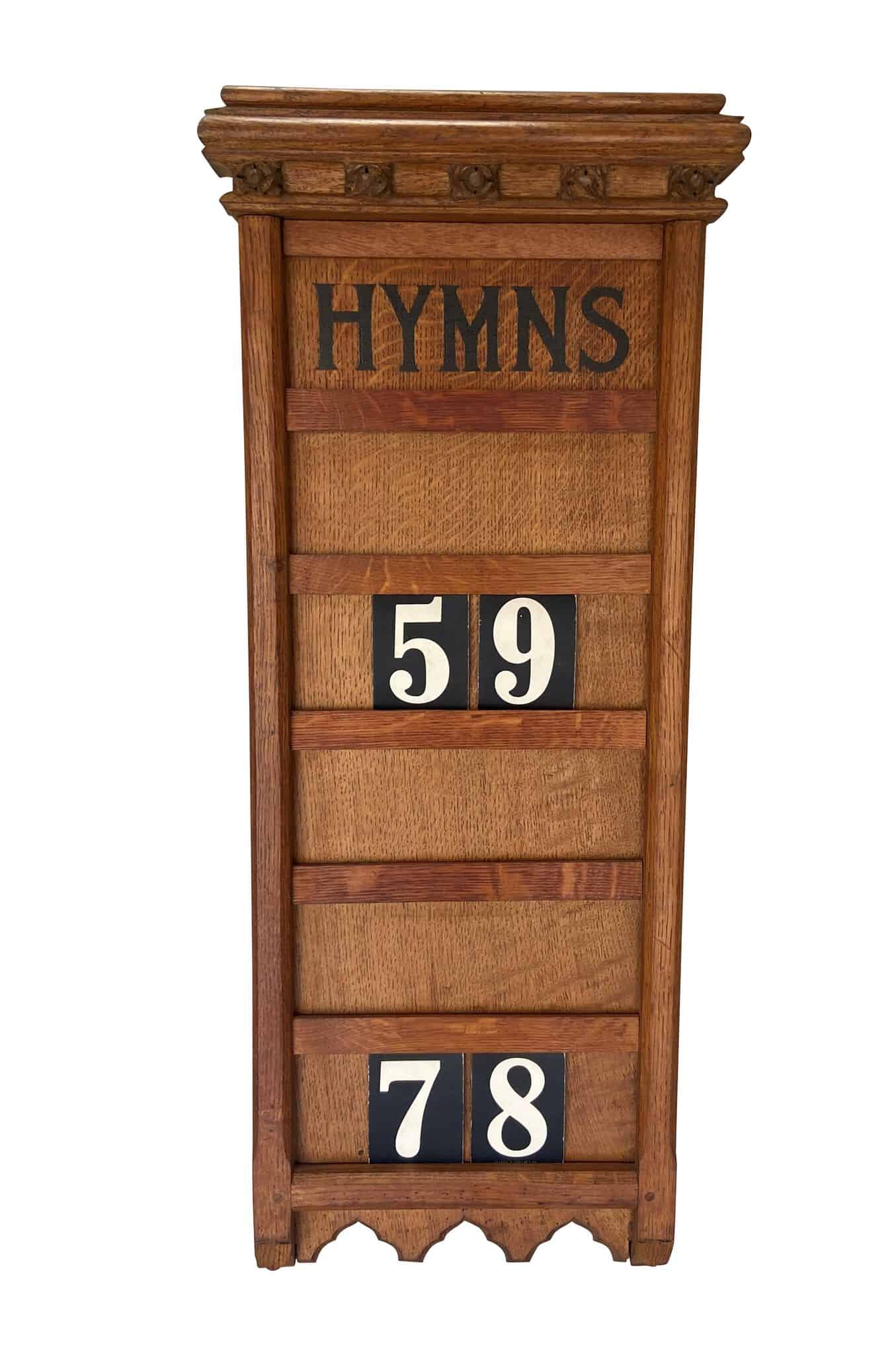 Antique Wall Mounted Decorative Church Hymn Board