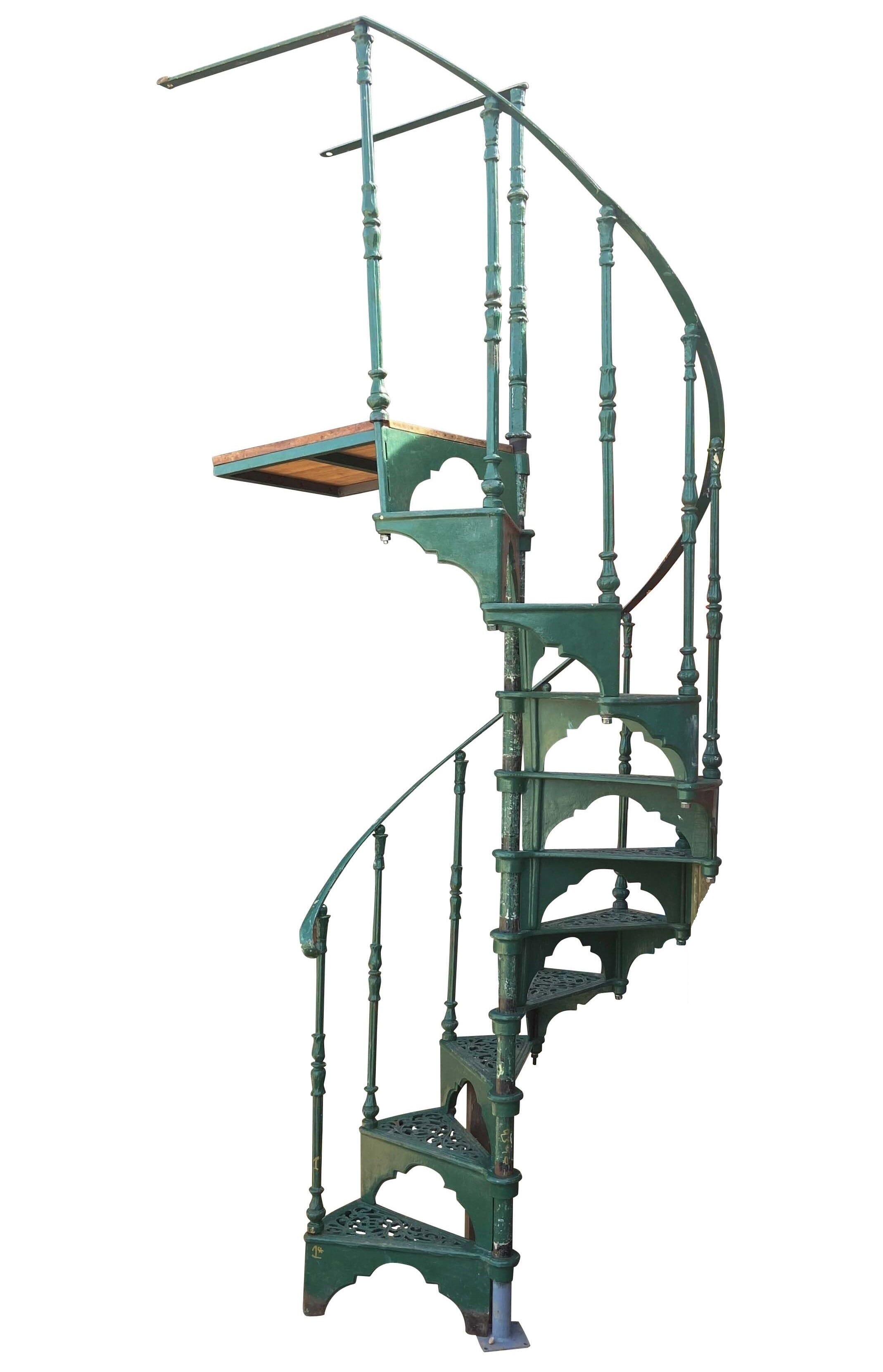 Green Safety Stairways Reclaimed Cast Iron Spiral Staircase - 9390