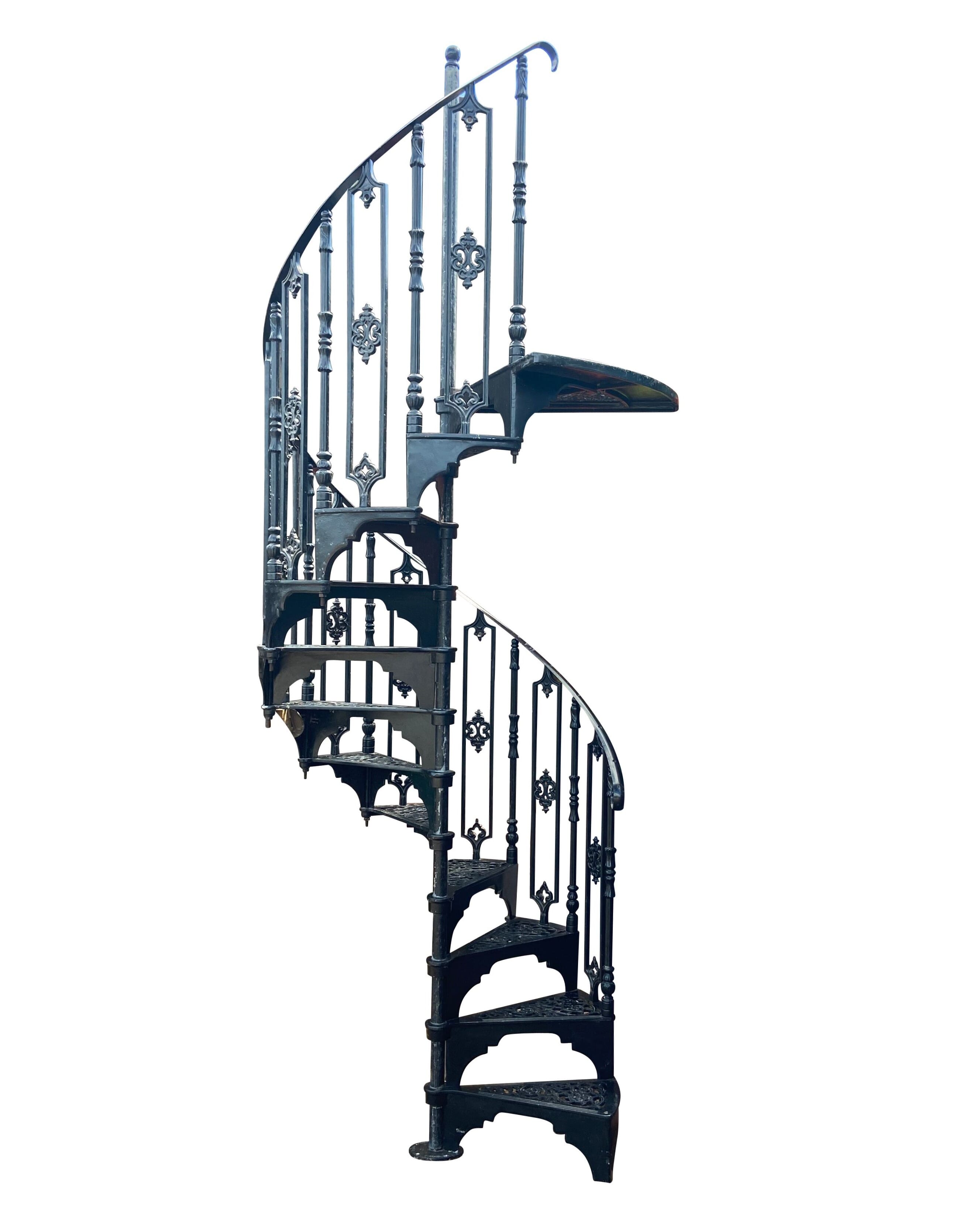 Metal Cottage Craft Cast Spiral Staircase With Balcony - 9403
