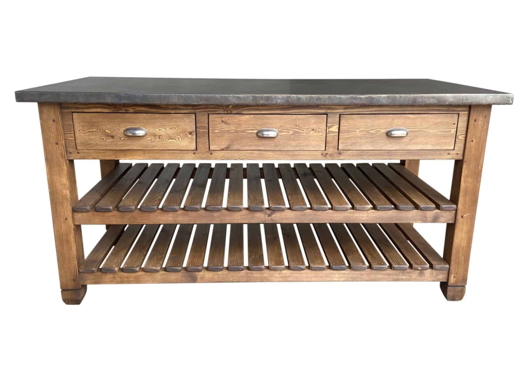 Bespoke Large Zinc Top Kitchen Central Island Unit
