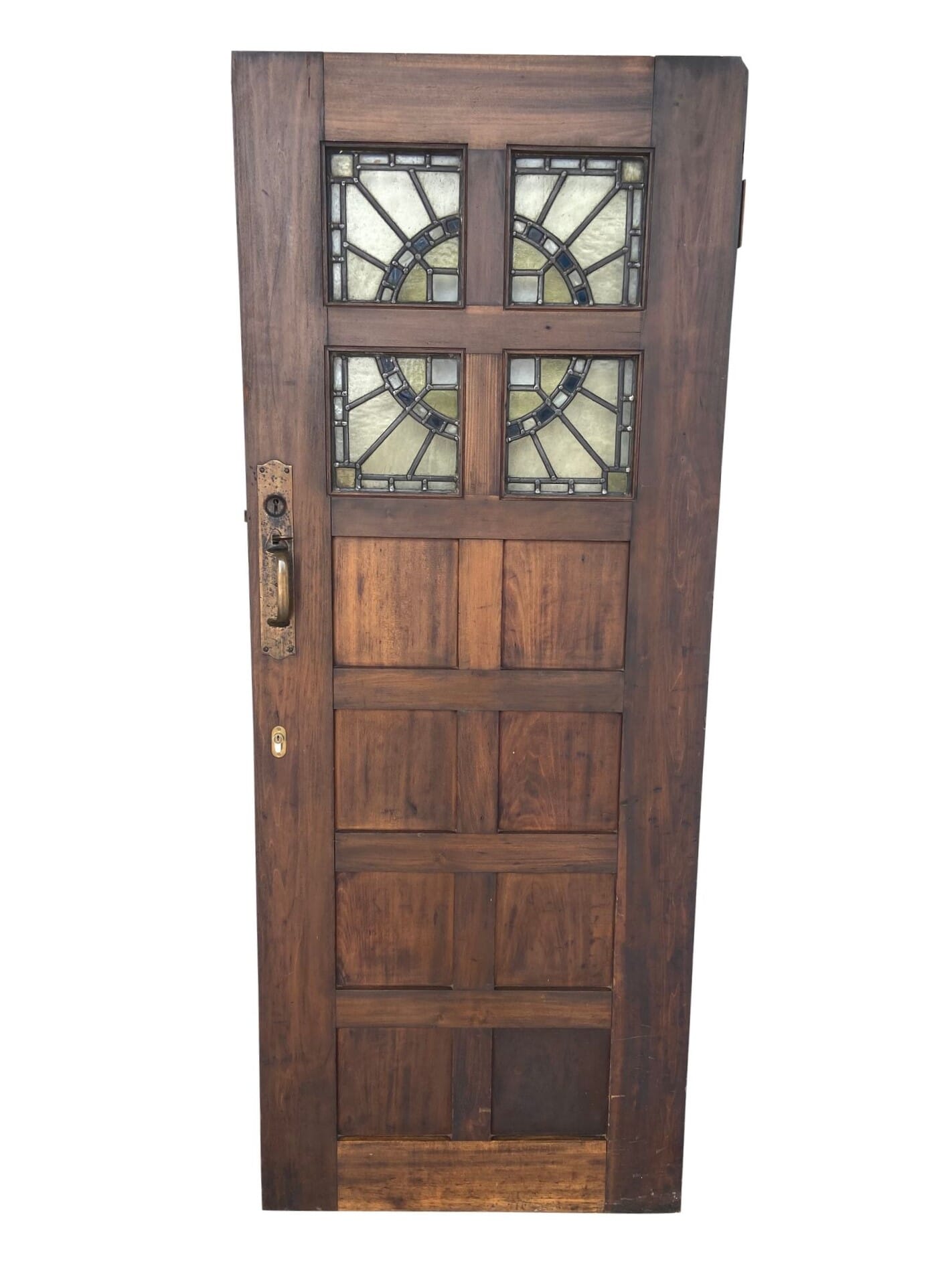 Reclaimed Salvaged Wooden Stained Glass Door - 9407
