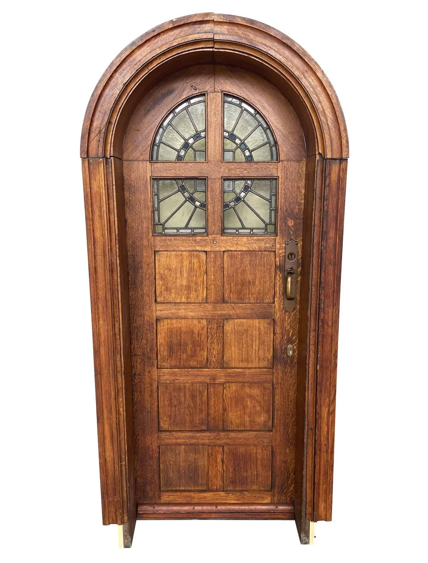 Reclaimed Oak Stained Glass Door & Frame