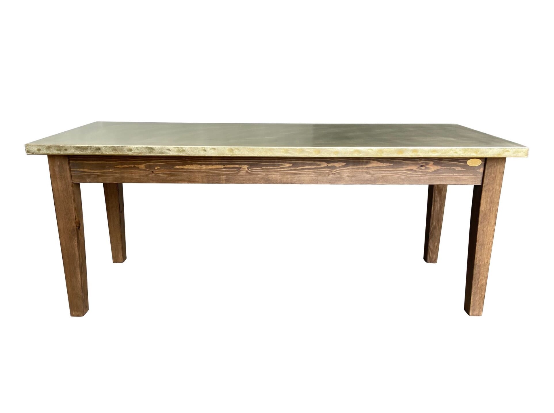 Bespoke Matt Brass Kitchen Table With Dark Waxed Base - D1850