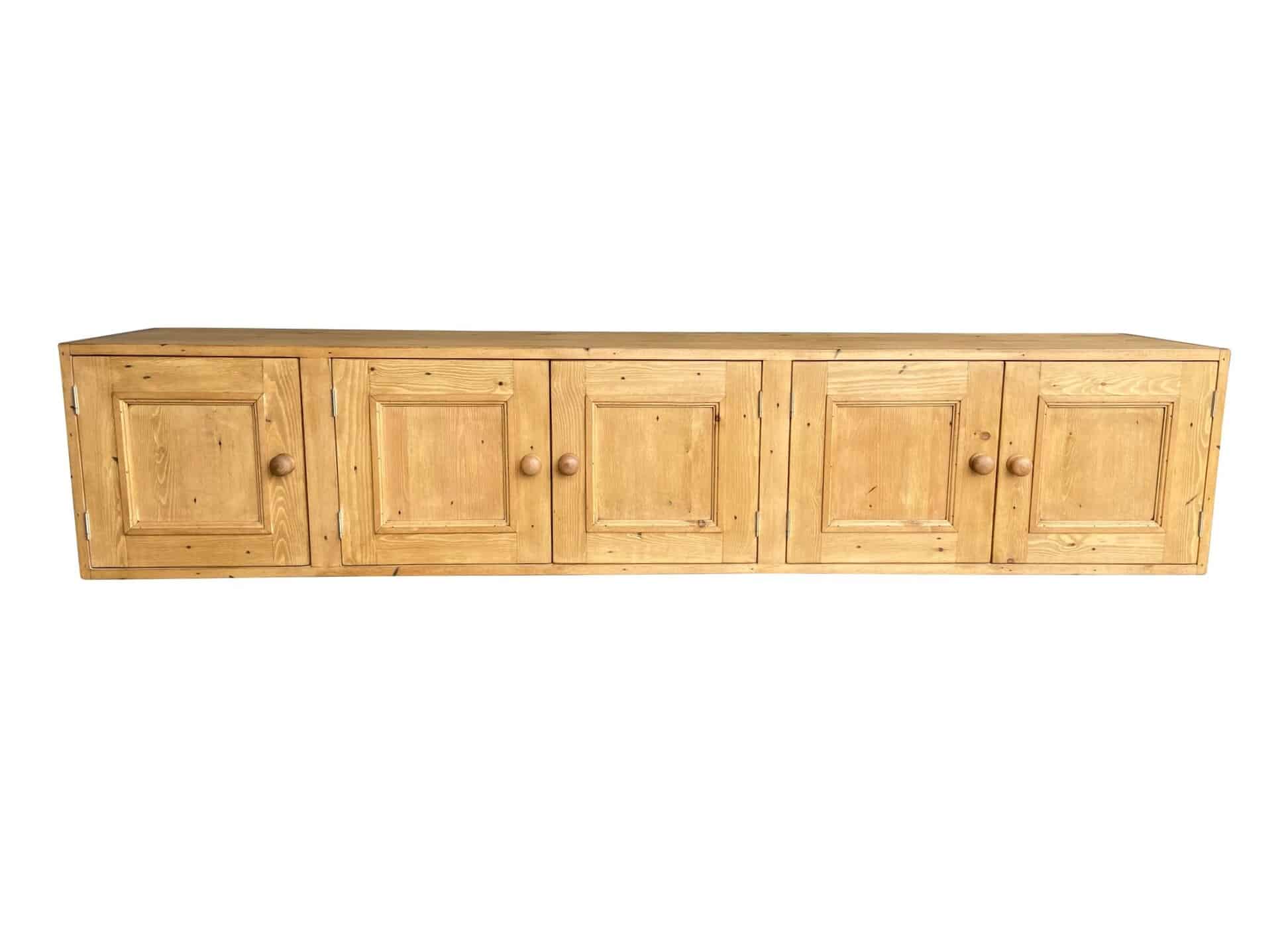 Wall Mounted Bespoke Reclaimed Pine Storage Cupboard Unit