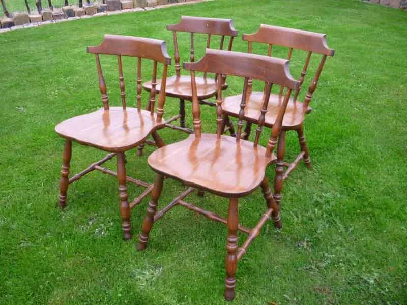 Set of 4 Original Used Church - Chapel Kitchen Chairs 