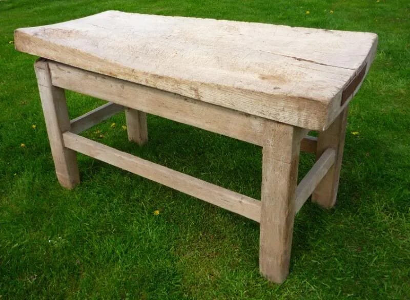 Antique Butchers Block Well Used Top - 3967