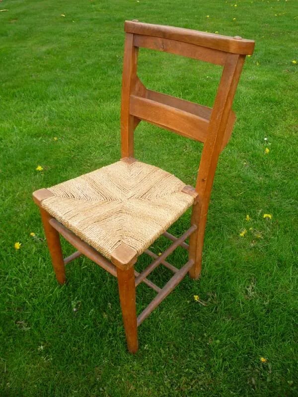 Rush Seated Reclaimed Church - Chapel Chairs Suitable for Home/Restaurant - 3972