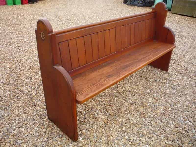 Original Salvaged Pitch Pine Church Pew - Hampshire