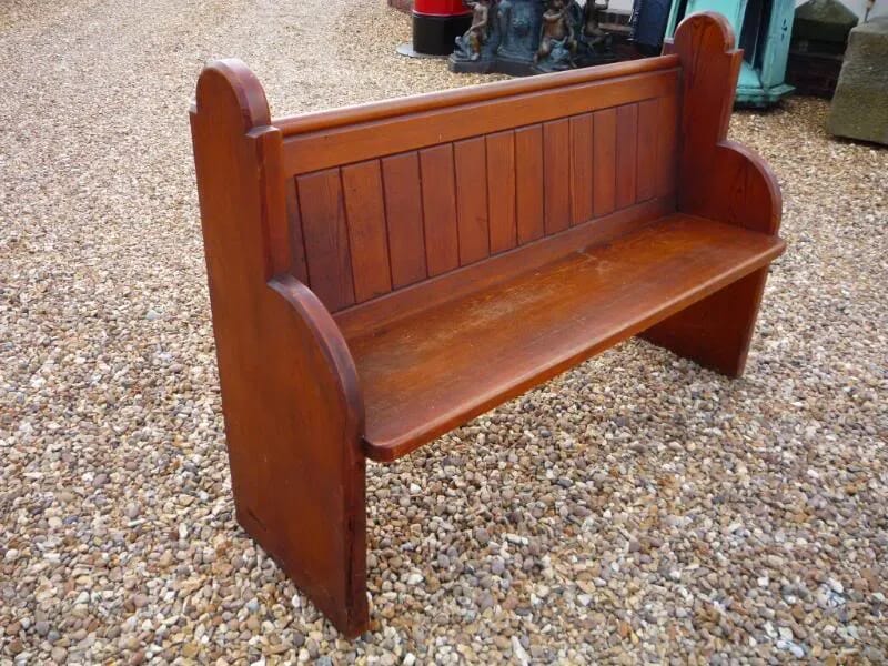 Reclaimed Antique Pine Church Pew -St Johns Church - 3987