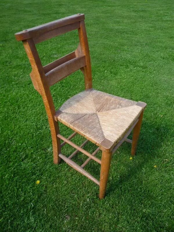 Rush Seated Used Chapel - Church Chairs - 3973