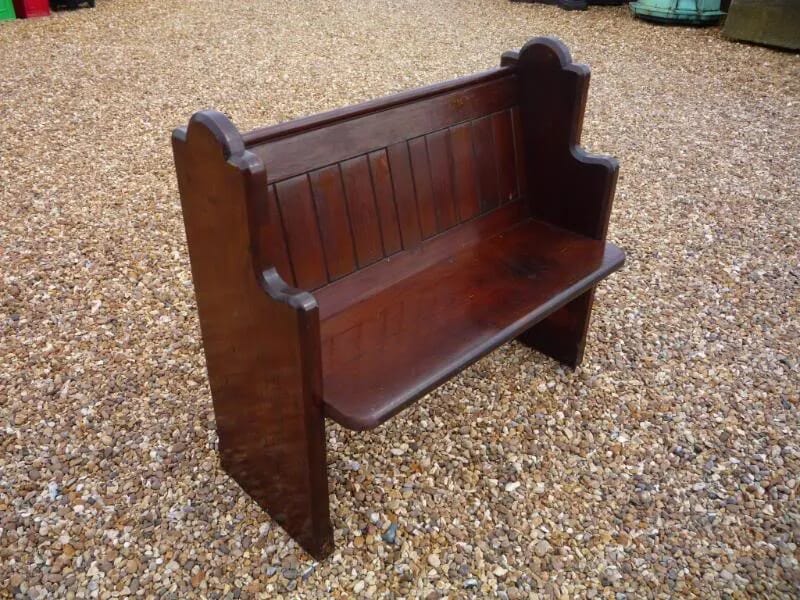 Old Antique Used Pitch Pine Church Pew - 4000
