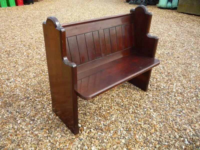 Antique Reclaimed Used Pitch Pine Church Pew - 4001