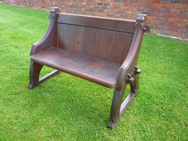 Reclaimed Antique Used Gothic Pitch Pine Church Pew - Circa 1880 - 4031
