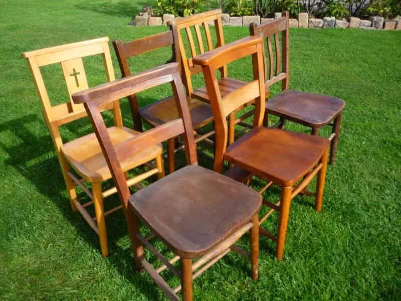 Set of 6 Used Church and Chapel Chairs