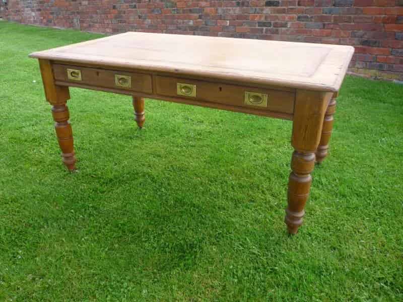 Antique Reclaimed Pine Table with Drawers