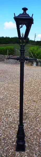 Small Antique Black Gothic Lantern & Cast Iron Lamp Post - LF1080/BLK LF1000