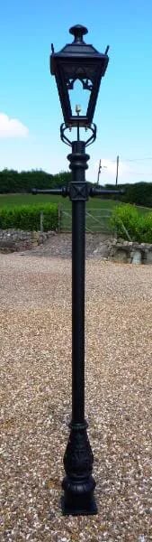 Traditional Black Gothic Lantern With Cast Iron Lamp Post - LF1081/BLK LF1001