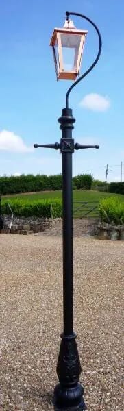 Copper Swan Neck Lantern and Cast Iron Lamp Post - LF1067 LF1002