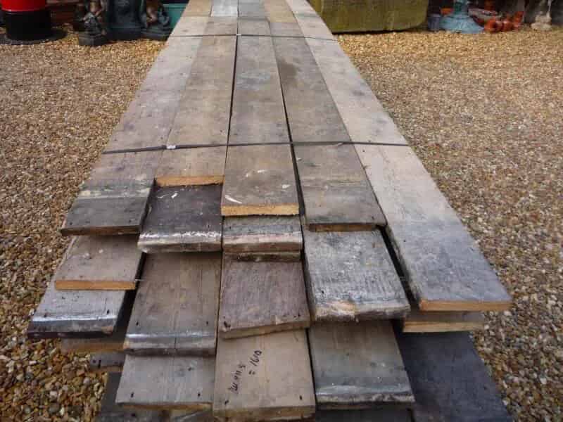 Antique Victorian Used Reclaimed Pine Floorboards 6 5/8" Wide