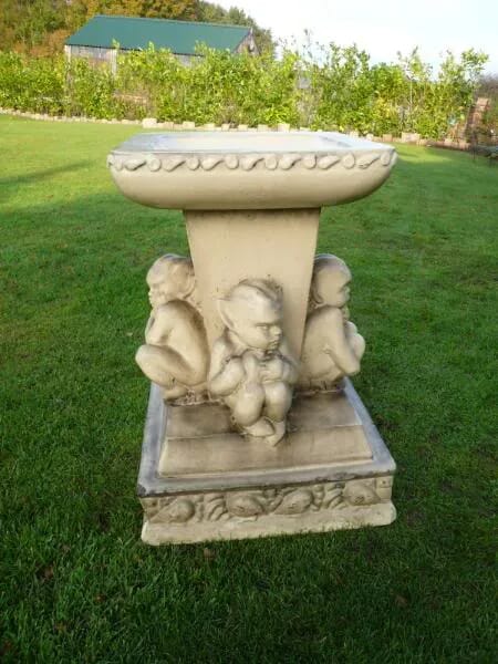Antique Doulton glazed stoneware bird bath circa 1900 - 3724