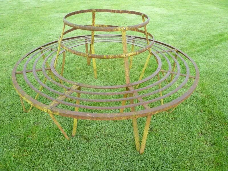 Antique Garden Wrought Iron Tree Bench Seat - 3684