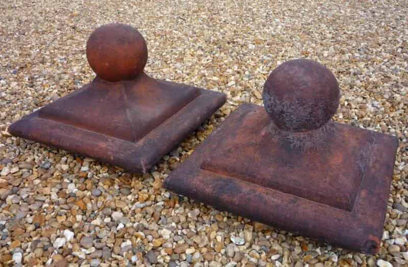 Pair of Antique Terracotta Gate Pier Cappings
