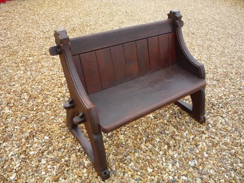 Antique Used Reclaimed Gothic Pitch Pine Church Pew - Circa 1880 - 4032