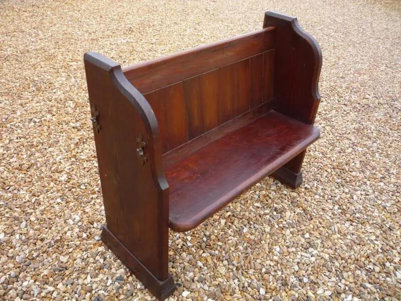 Reclaimed Antique Used Pitch Pine Church Pew - Circa 1880 - 4060