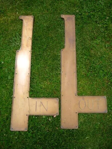 Pair of Antique Reclaimed Brass Finger Plates - 1639