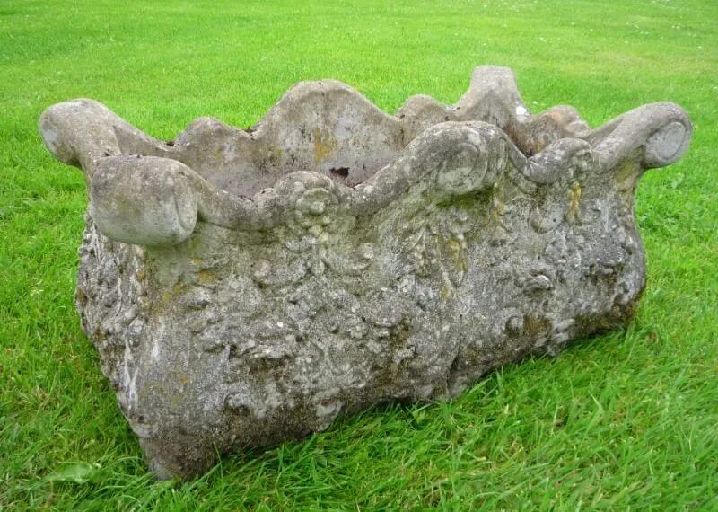 Antique Lichen Covered Garden Planter - 4106