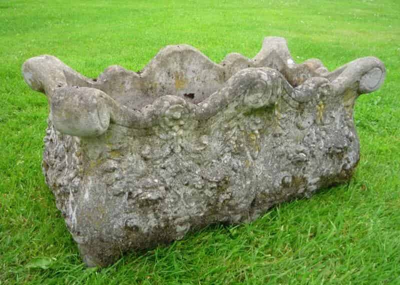 Antique Lichen Covered Garden Planter