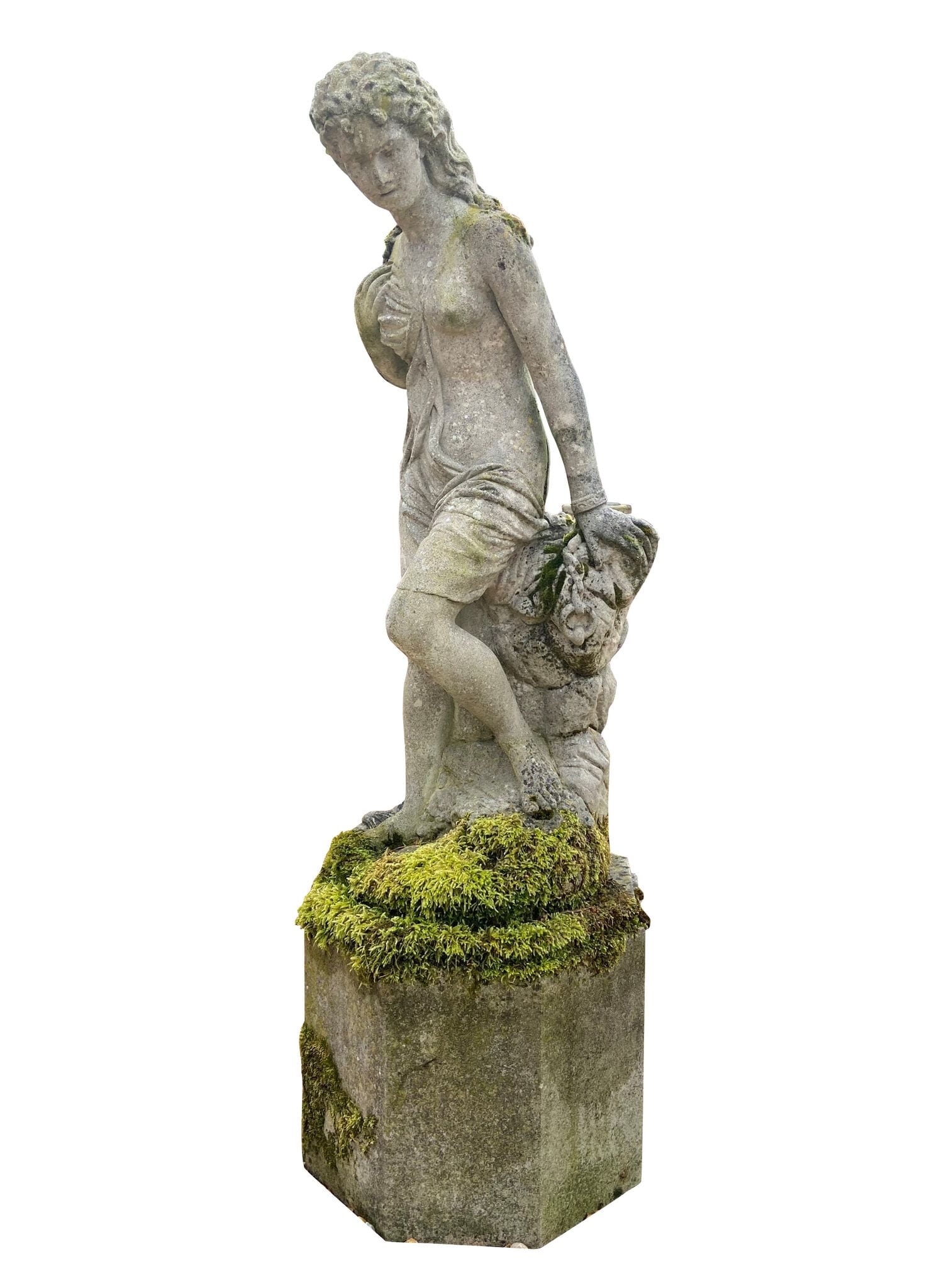 Reconstituted Stone Statue of Andromeda With Plinth - 9429