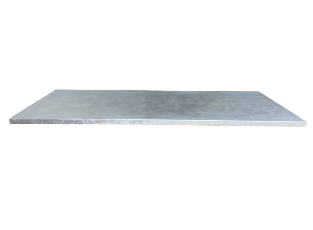 Large Handmade Matt Zinc Thick Table Top