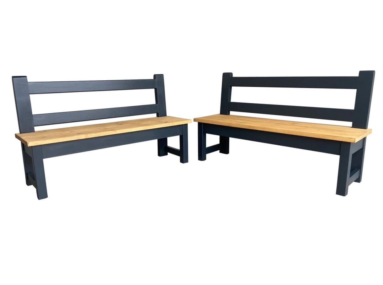Reclaimed Pine Bespoke Wooden Benches with Backs - D1856