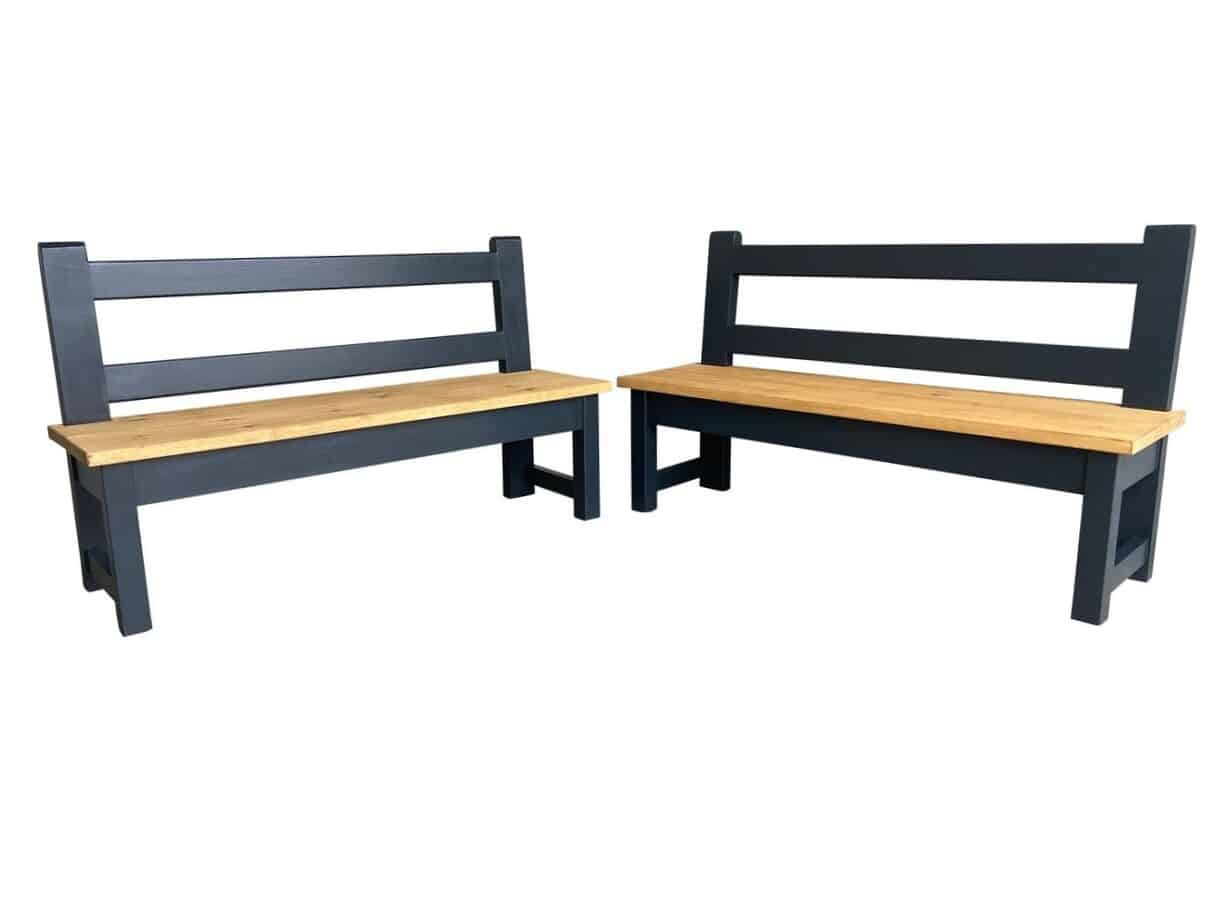 Reclaimed Pine Bespoke Wooden Benches with Backs