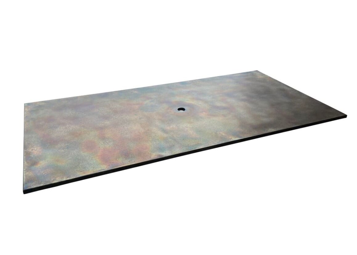 Handmade Outdoor Antique Zinc Table Top with Hole Cutout - D1857