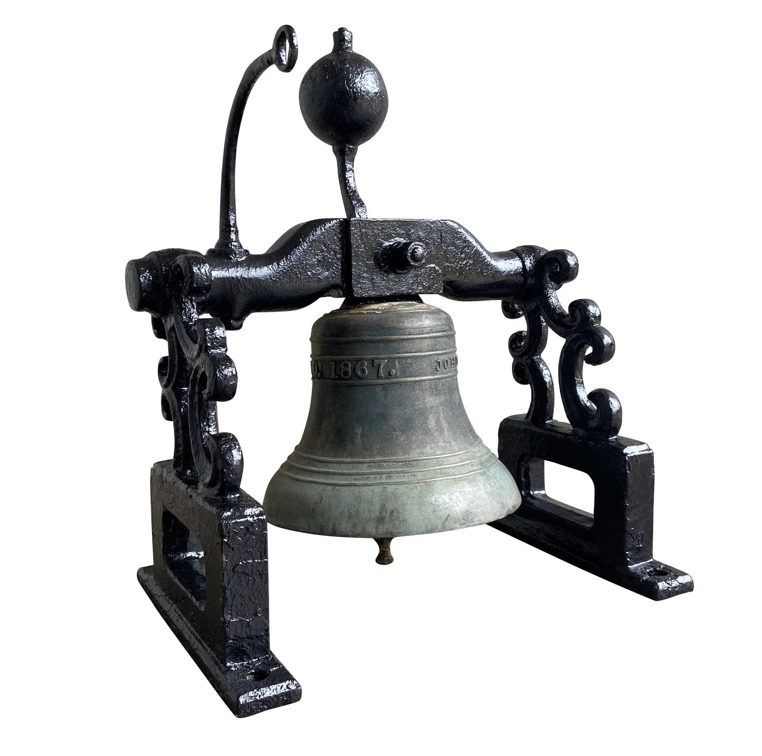 Antique Wall Mounted Calling Bell With Cast Iron Frame - 9415