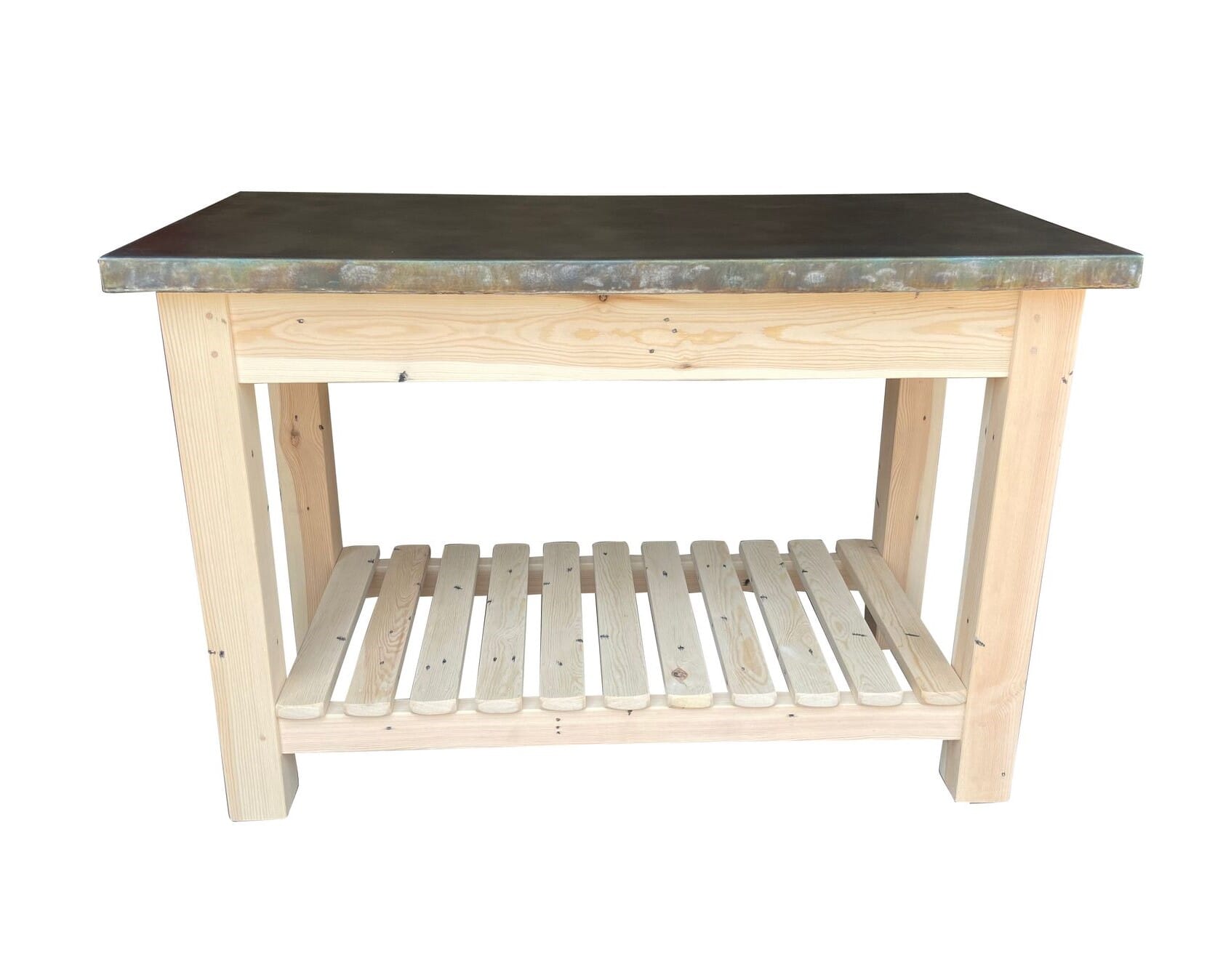 Bespoke Antique Zinc Kitchen Unit With Pine Base - D1862